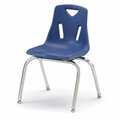 Jonti-Craft Berries Stacking Chairs with Chrome-Plated Legs, 16 in. Ht, Set of 6, Blue 8146JC6003